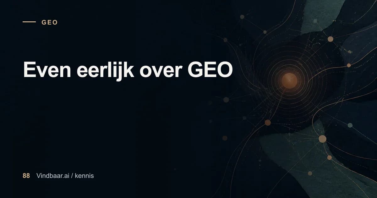 Redactionele illustratie bij Even eerlijk over GEO