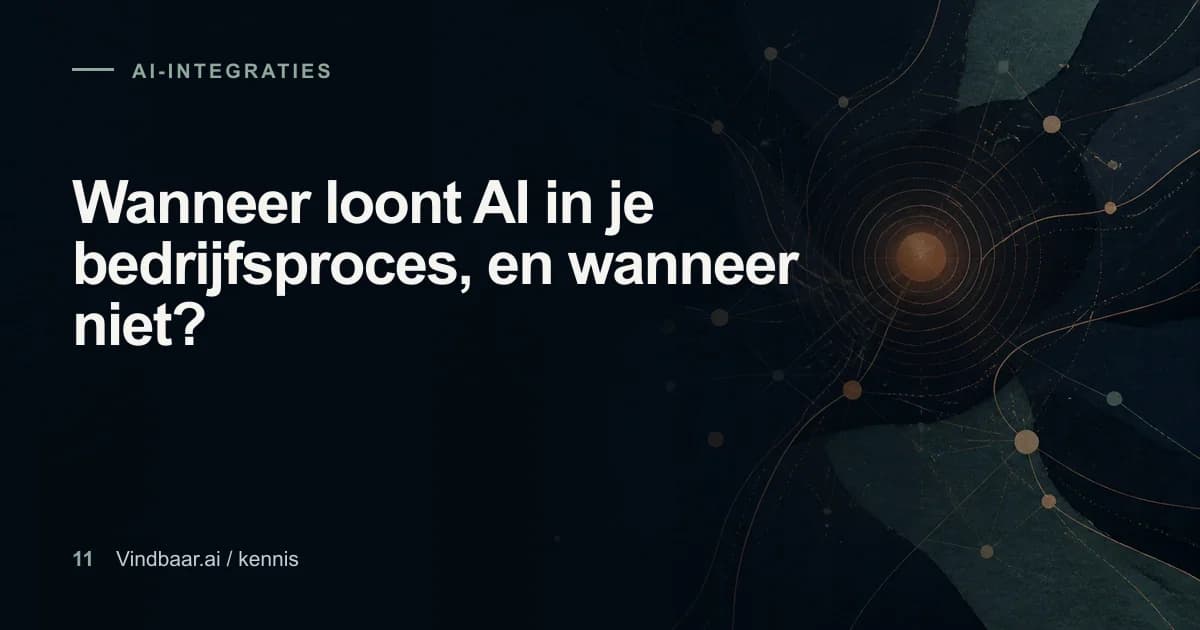 Redactionele illustratie bij Wanneer loont AI in je bedrijfsproces, en wanneer niet?